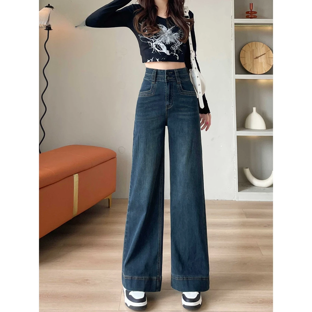 阔腿裤直筒牛仔裤牛仔裤子新款牛仔阔腿裤新款爆款女款高腰牛仔裤