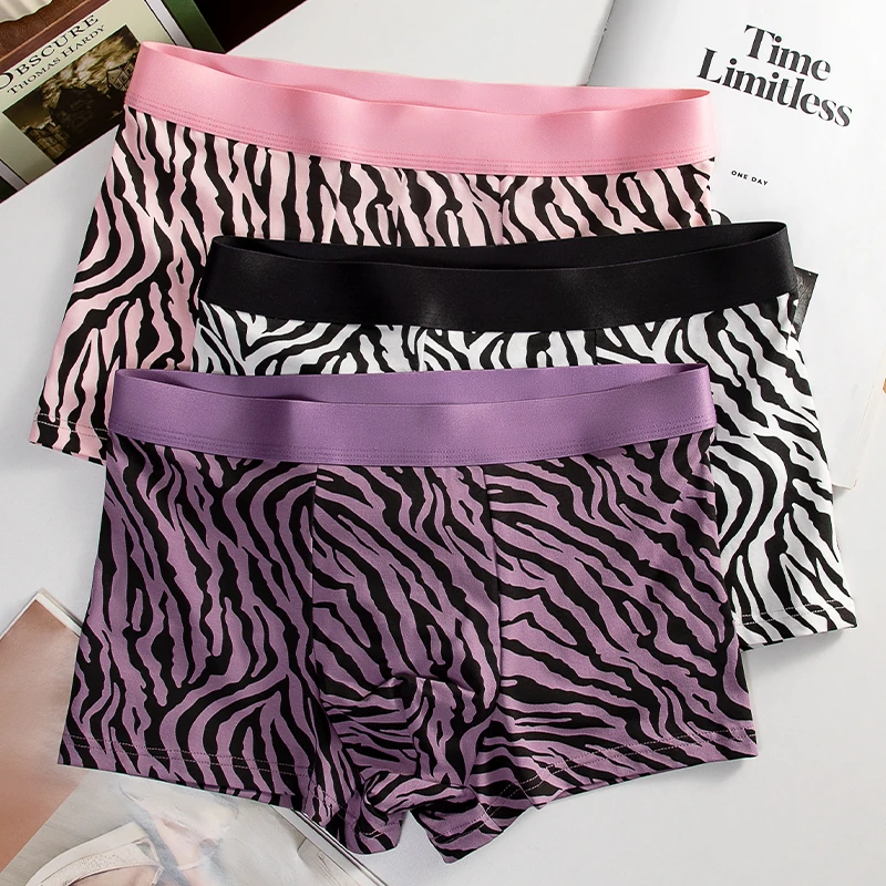 野性男人~男士内裤四季款新建棉性感男生中腰平角斑马潮流四角裤