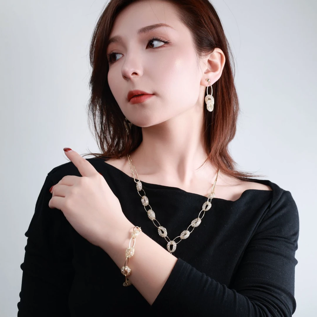 铜合金项链 9015时尚首饰三件套