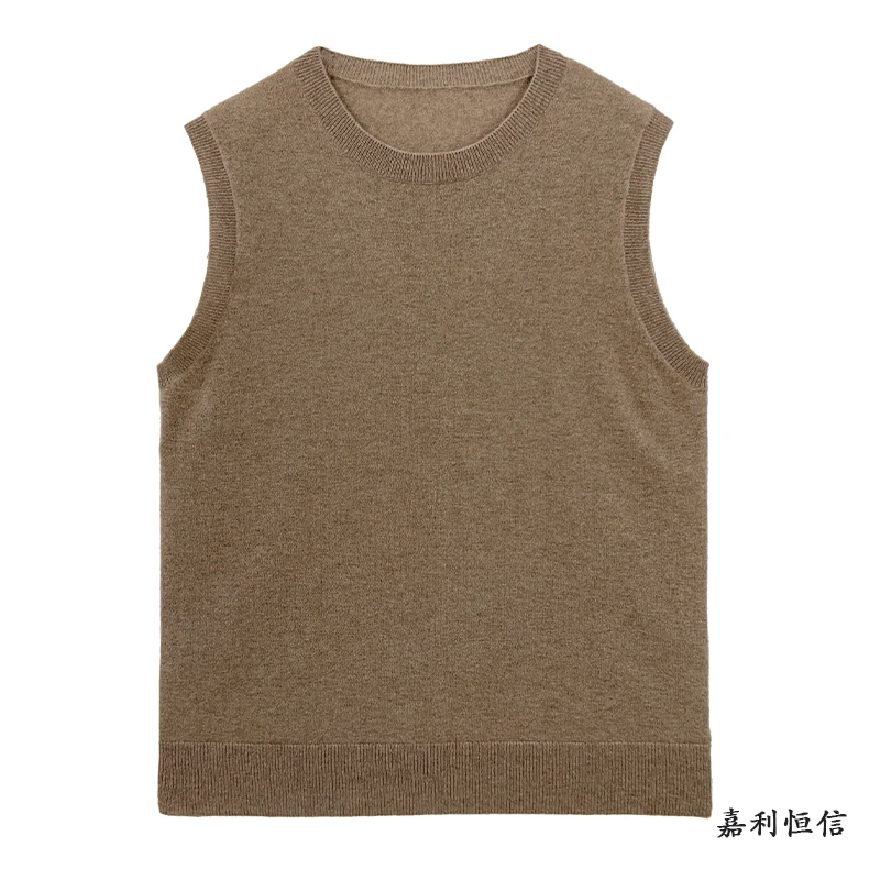 【匠心工艺】软糯舒适男式纯山羊绒圆领内穿背心