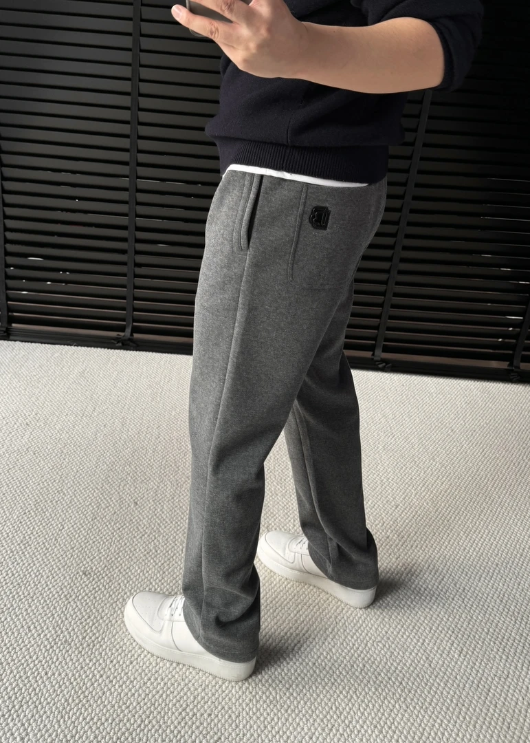 【黑标系列】柔滑暖糯 秋冬加厚意式棉醋酸羊毛混纺休闲运动长裤男