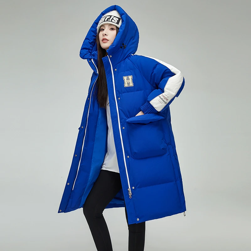 羽绒服女冬季时尚连帽加厚长款外套3006A00903