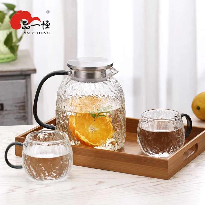 品一恒树纹冷水壶玻璃凉水壶家用茶壶耐高温大容量凉白开水杯