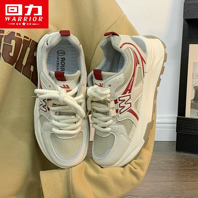 回力运动鞋女款透气网面2024新款百搭爆款厚底校园复古潮流老爹鞋