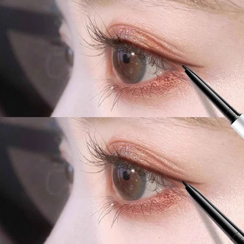 极细眼线胶笔刀锋超细持久不晕染卧蚕下至内眼线新手初学速干棕色