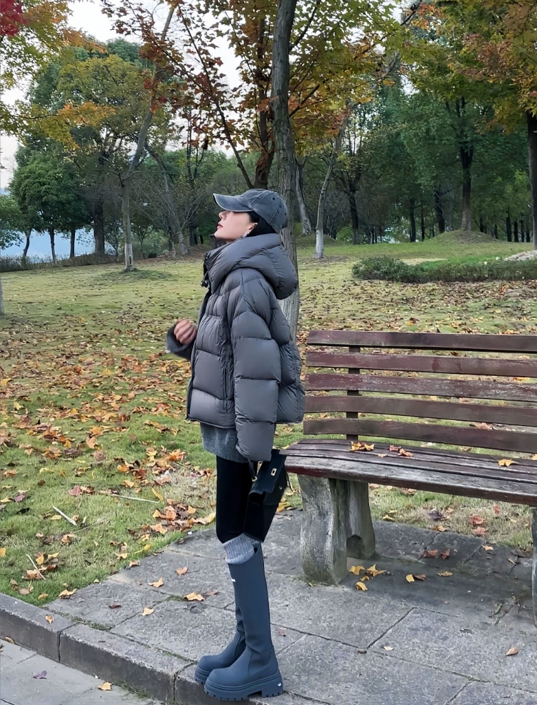 【峰少甄选】2024新款90绒子白鹅绒短款羽绒服面包时尚休闲百搭6088