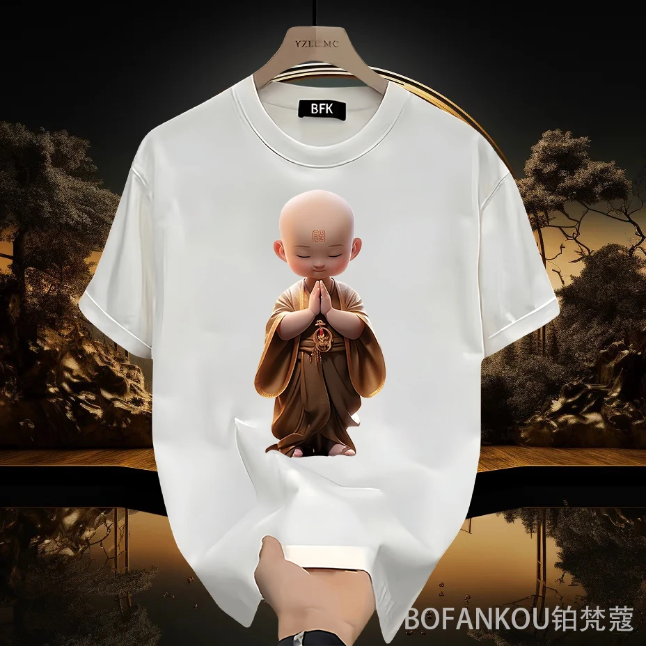 【铂梵蔻】潮牌新款圆领2024印花设计感痞帅夏季ins纯棉短袖T恤百搭