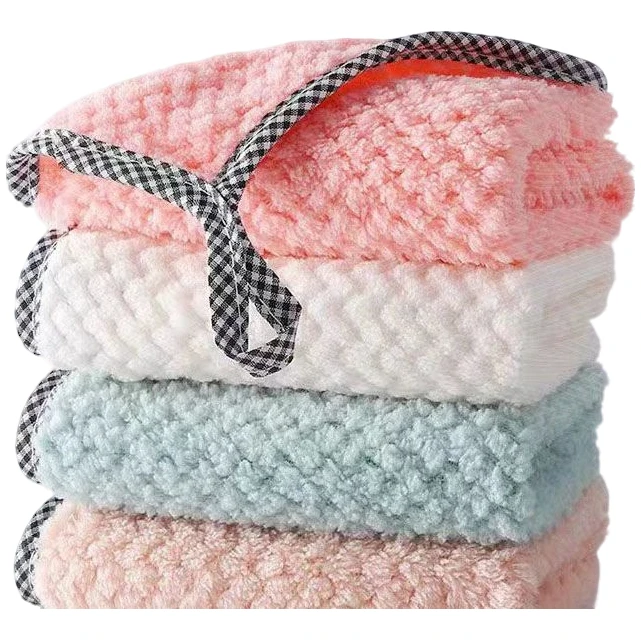 珊瑚绒保洁加厚去油清洁巾去污可挂式抹布吸水大号厨房不沾油擦碗