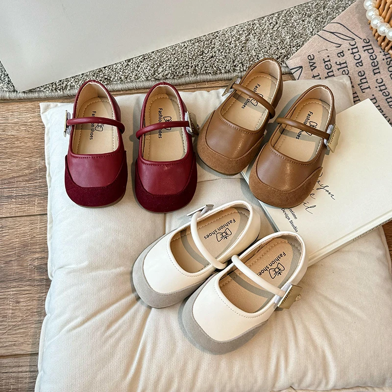 女童玛丽珍复古浅口小皮鞋2024夏季新款软底魔术贴韩版公主鞋298