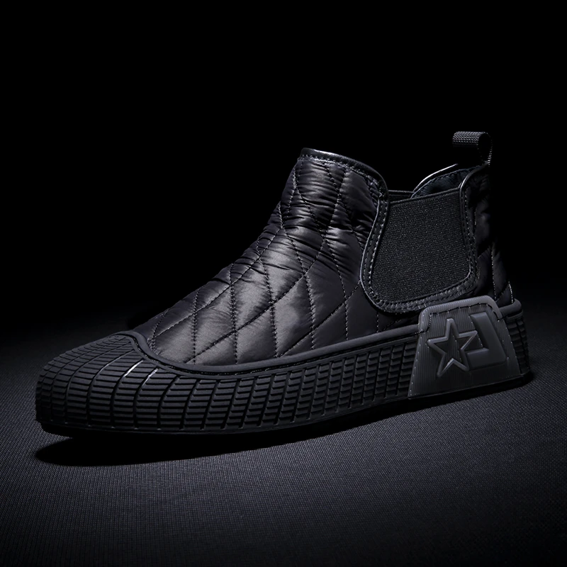 男士秋冬潮鞋一脚蹬羽绒布棉鞋201102【加绒可选】BYH商品图