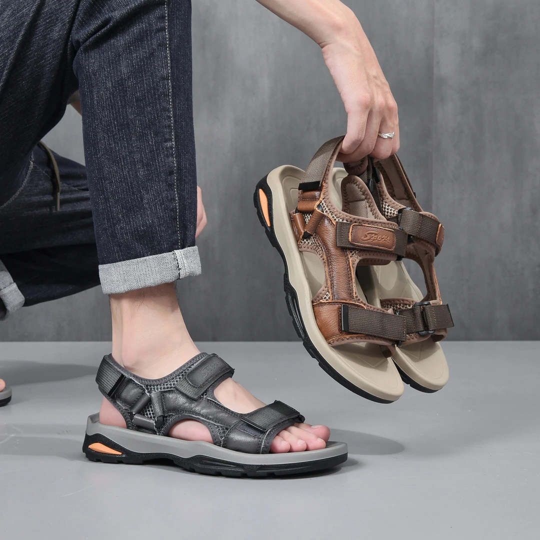 男士凉鞋夏季外穿2024年潮流防滑防臭运动休闲沙滩皮凉鞋23507