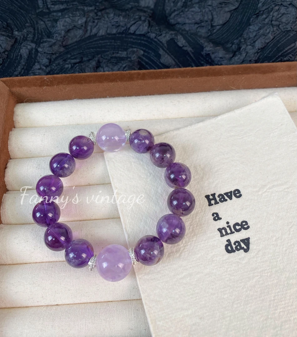 【深紫兔毛】天然水晶手串原创小众设计水晶手串