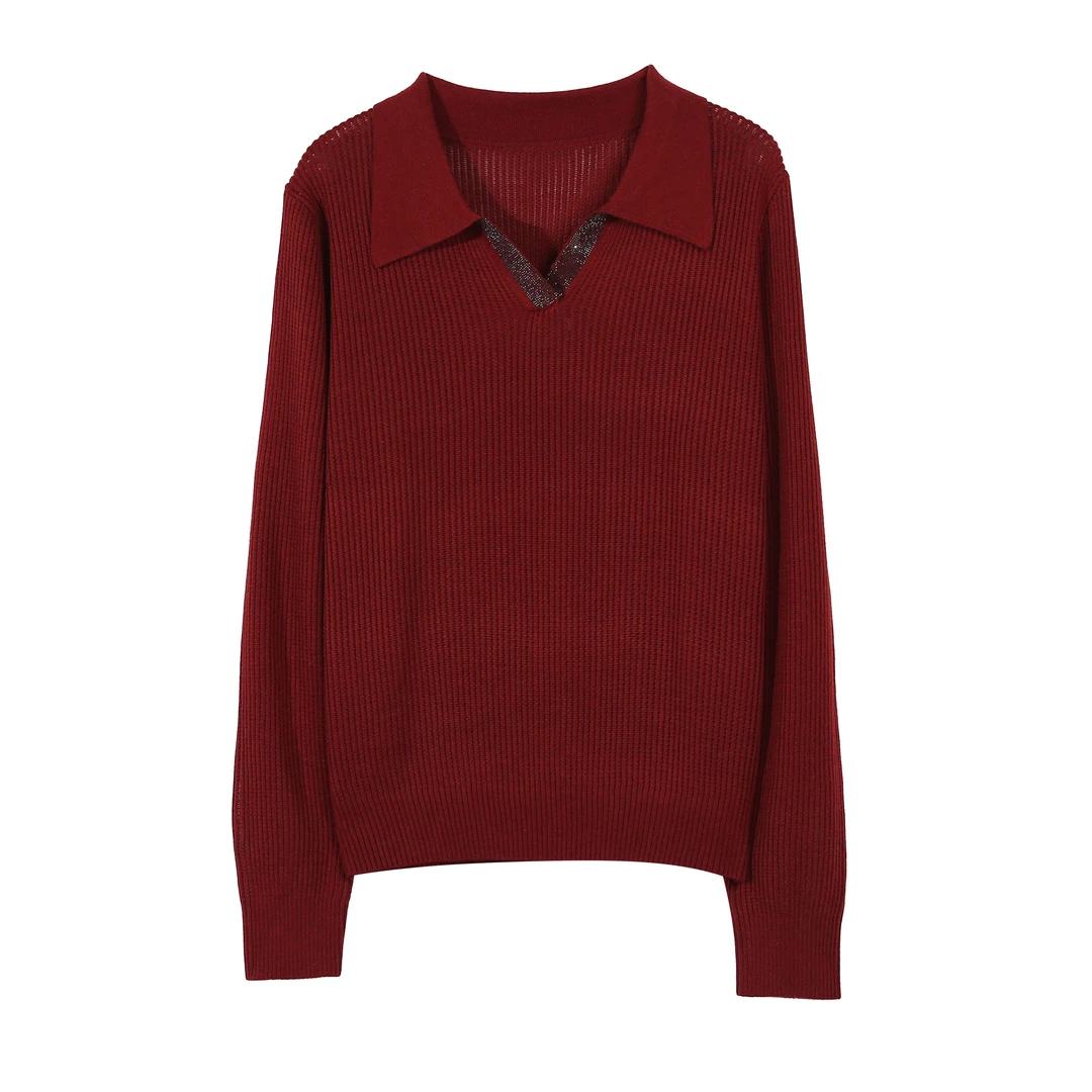 【小玉】2024新款潮流时尚宝贝POLO领针织衫24-216-55807红色