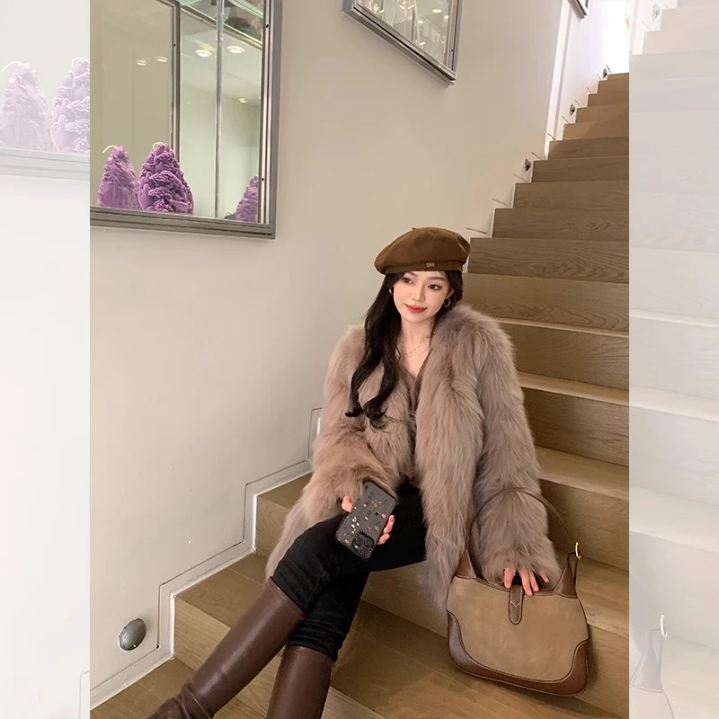 万年青毛毛外套女年轻毛茸茸2024新款上衣毛绒大衣女装防寒33569#