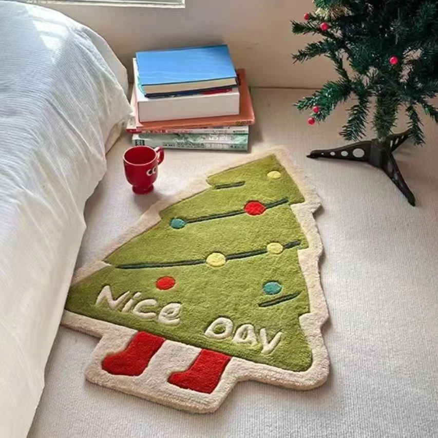 仿羊绒加厚主卧卡通毛绒床边毯可爱少女新卧室地毯创意毯圣代数