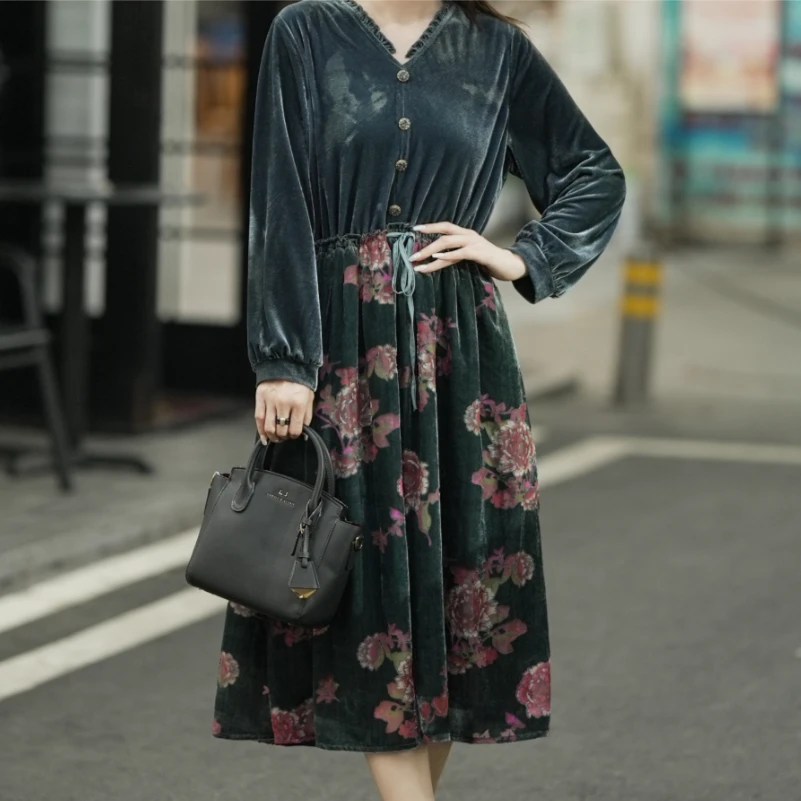 XILIHUI/喜丽荟轻奢风气质时尚经典百搭显瘦设计款连衣裙2079