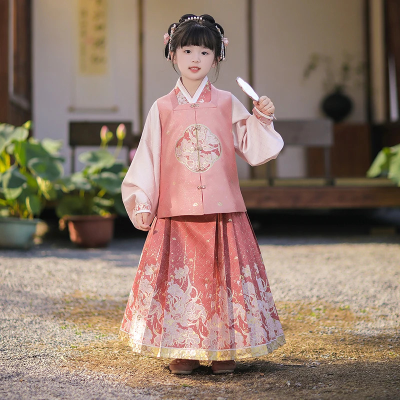 【小锦鳞】春秋款传统款马面裙汉尚华莲童装中国风儿童汉服女童明制