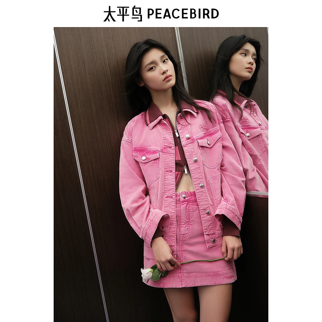 太平鸟女装秋冬灯芯绒牛仔外套A3BBE3503