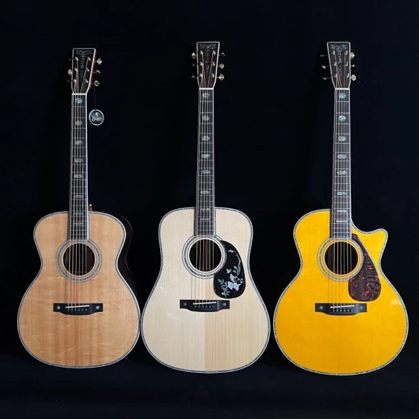 欧洲云杉玫瑰木手工全单民谣吉他 硝基漆 一体式琴颈