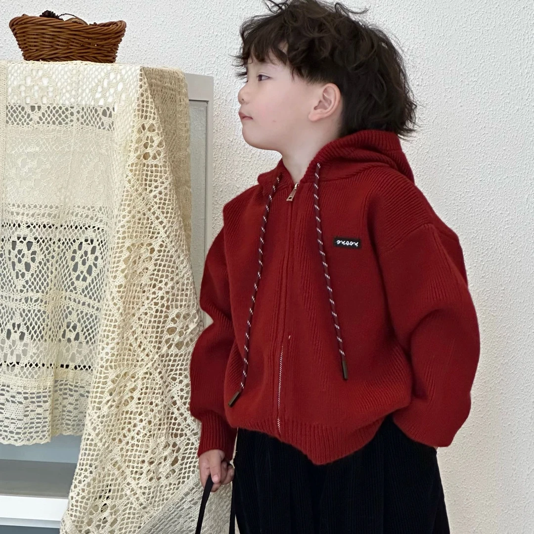 kb3239｜秋冬季儿童新年红开衫 颜敲击好看！！