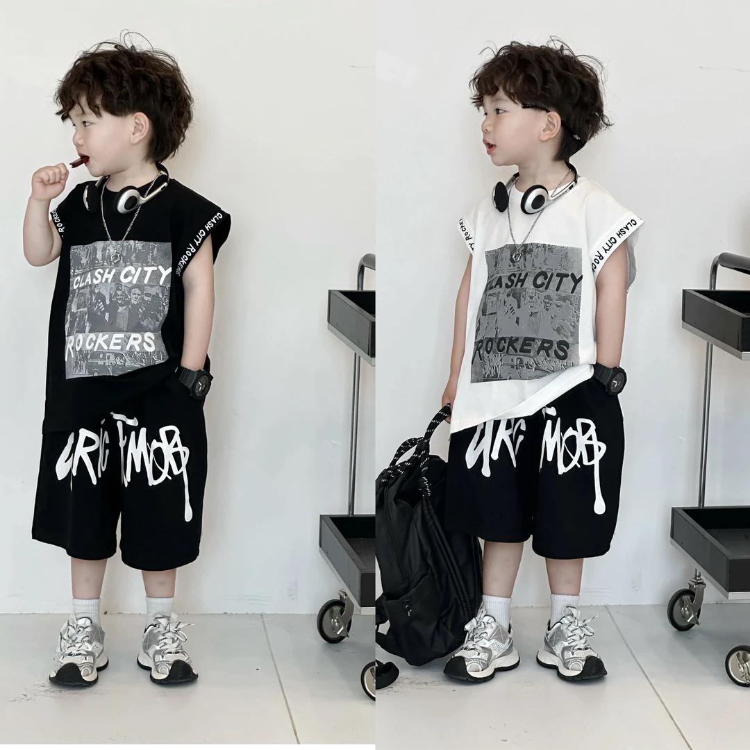 【酷一下】kb2052｜夏季儿童黑白配色yyds！！简简单单的小背心！