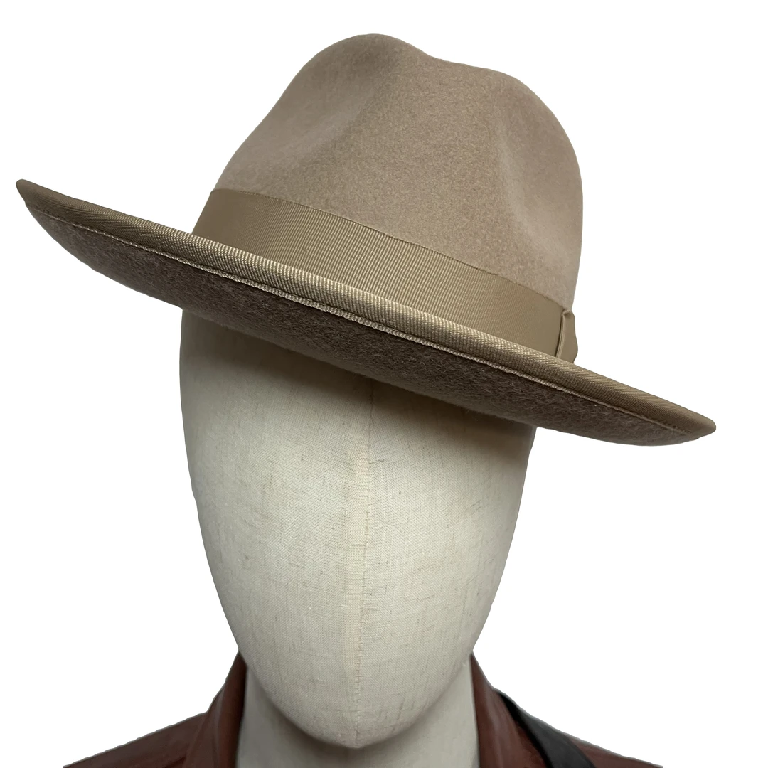 欧美男士绅士爵士帽户外休闲帽纯羊毛大檐帽子