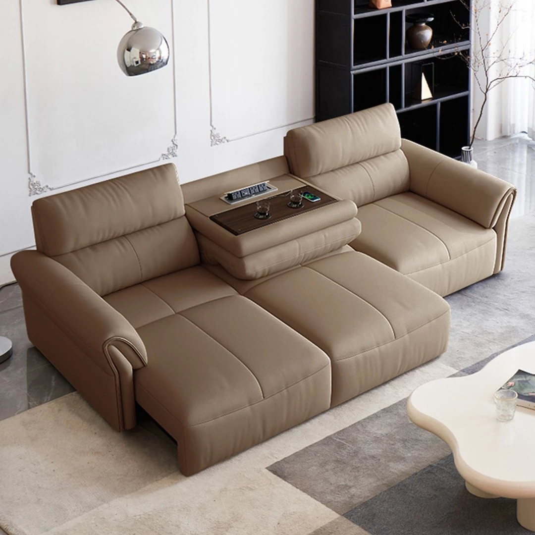 新款简约家用电动功能沙发床真皮沙发客厅两用智能直排沙发