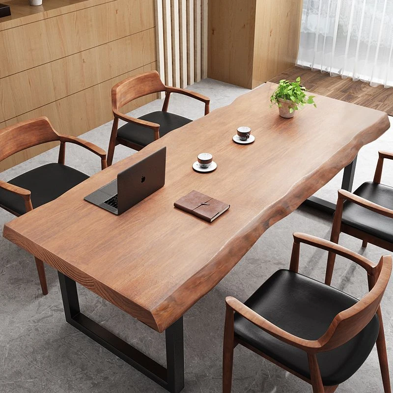 实木书桌办公台式电脑桌书法桌椅组合家用书房写字工作台大板桌子