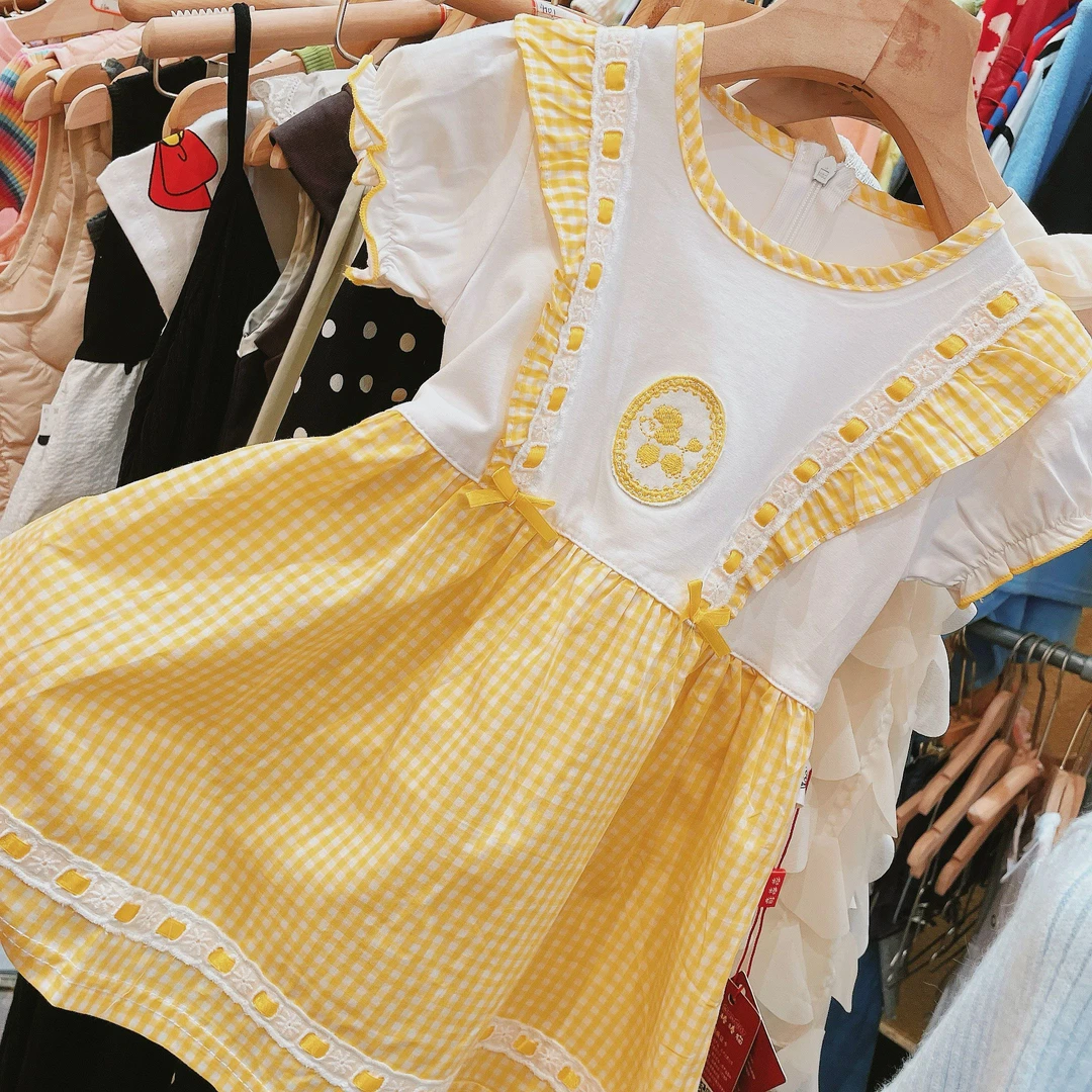 352D041抖14 夏季新款女童纯色无袖背心裙 中小童时尚连衣裙