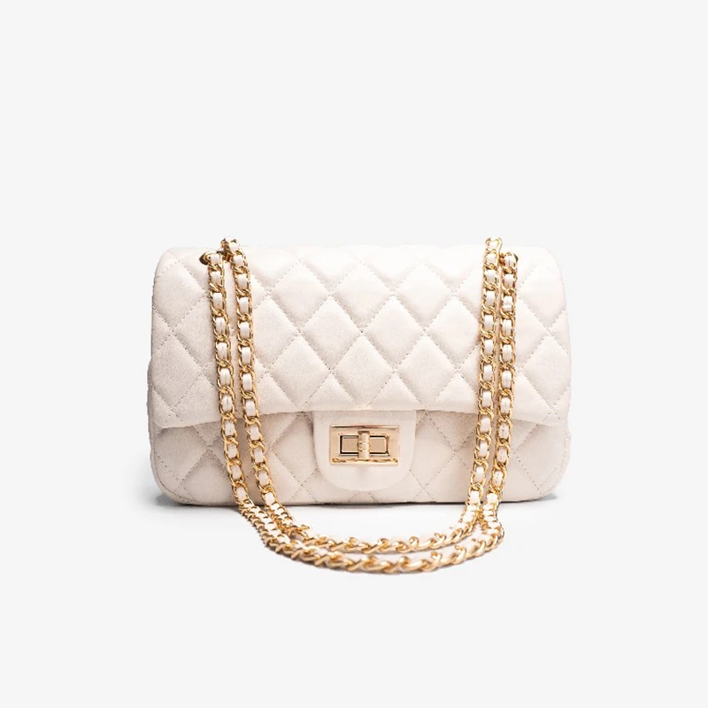 小香风包包2024新款流行菱格链条金球包单肩斜挎小包 666