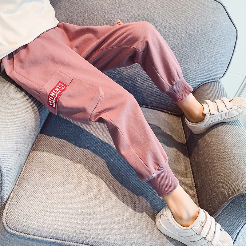 女童裤子女春秋款长裤儿童2024新款中大童韩版洋气秋季休闲工装裤