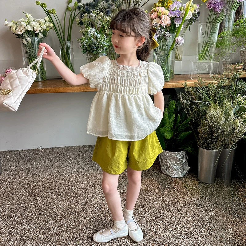 女童套装夏款2024新款洋气儿童短袖夏季网红小女孩短裤夏装两件套