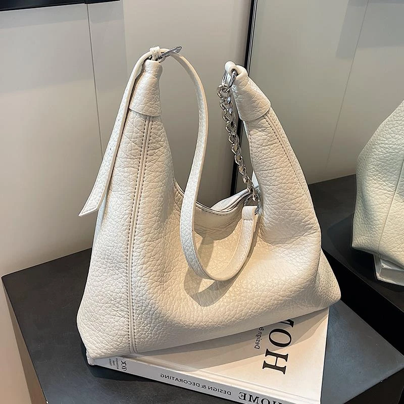 质感荔枝纹腋下大容量包包女2023新款简约时尚托特包小众潮单肩包