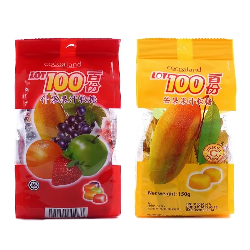 马来进口一百份果汁软糖芒果味什锦软糖LOT100糖果喜糖礼糖袋装
