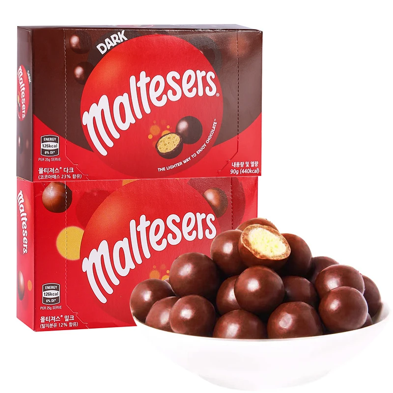 Maltesers/麦提莎澳洲原装进口香浓牛奶黑巧克力豆90克休闲小零食