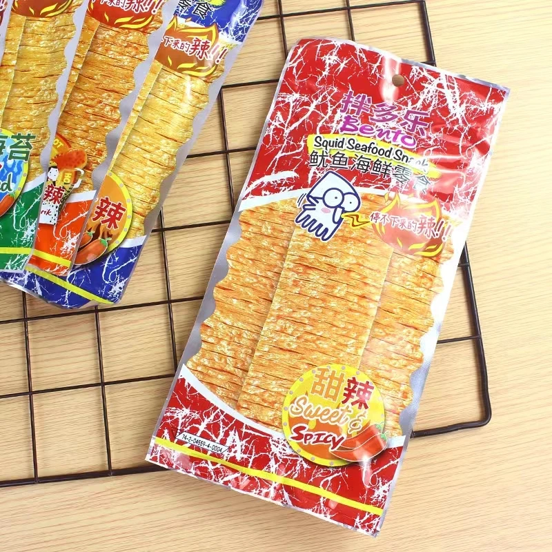 【3包】泰国进口bento拌多乐鱿鱼片20g袋辣条鱼干香辣味零食甜辣味
