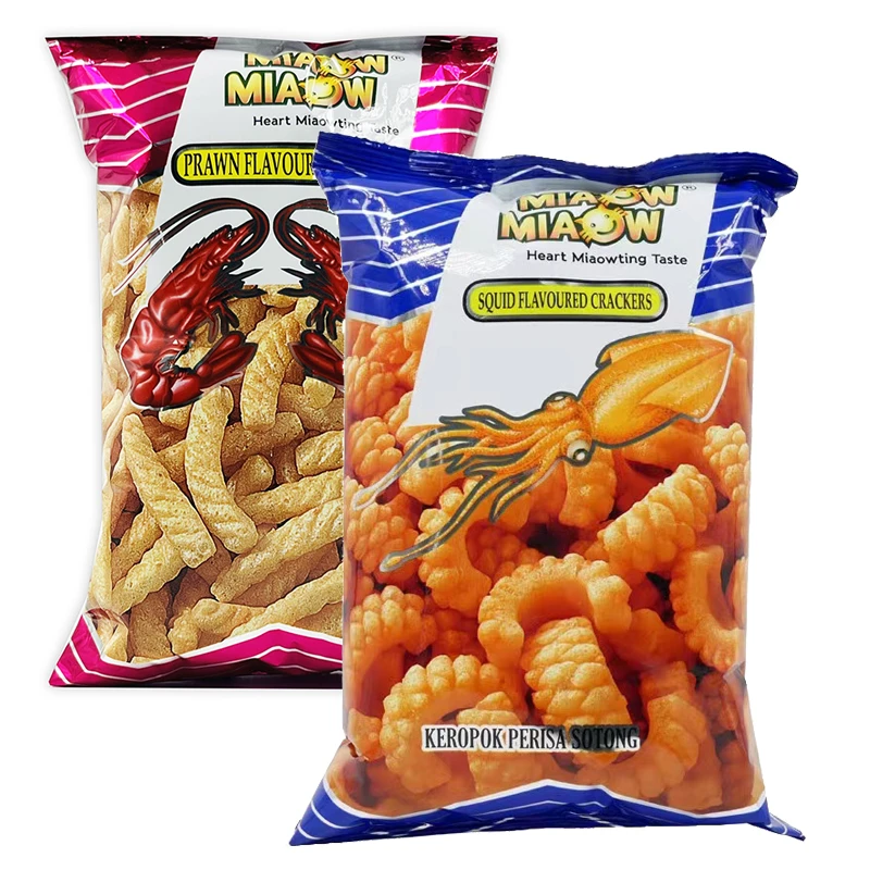 马来西亚进口零食妙妙鲜虾棒鱿鱼卷60g/袋香脆棒休闲膨化食品怀旧