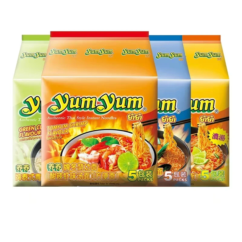 泰国进口养养牌冬阴功面酸辣虾味汤面五连包方便面速食面青咖喱