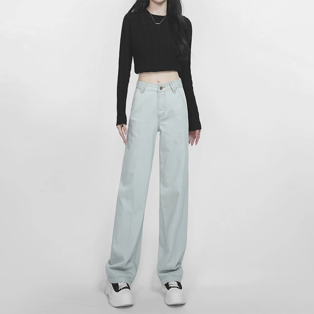 高腰牛仔裤女士2025秋冬新款轻奢直筒显瘦高级感休闲洋气百搭裤子