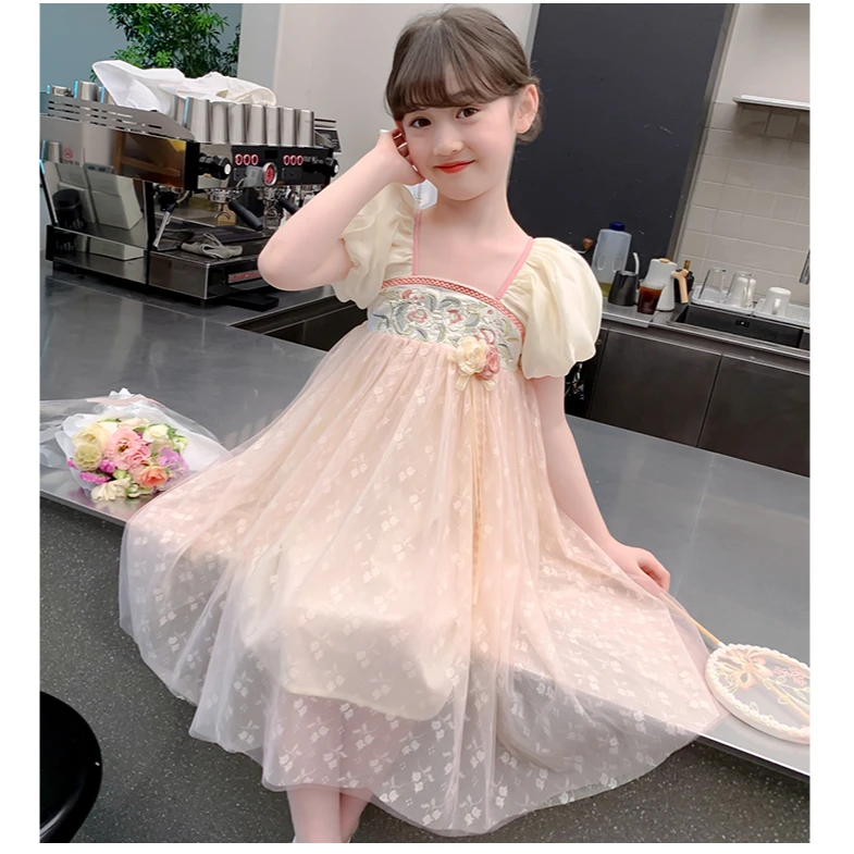 女童新款汉服洋气中国风仙女裙童装夏季薄款古风连衣裙小女孩裙子