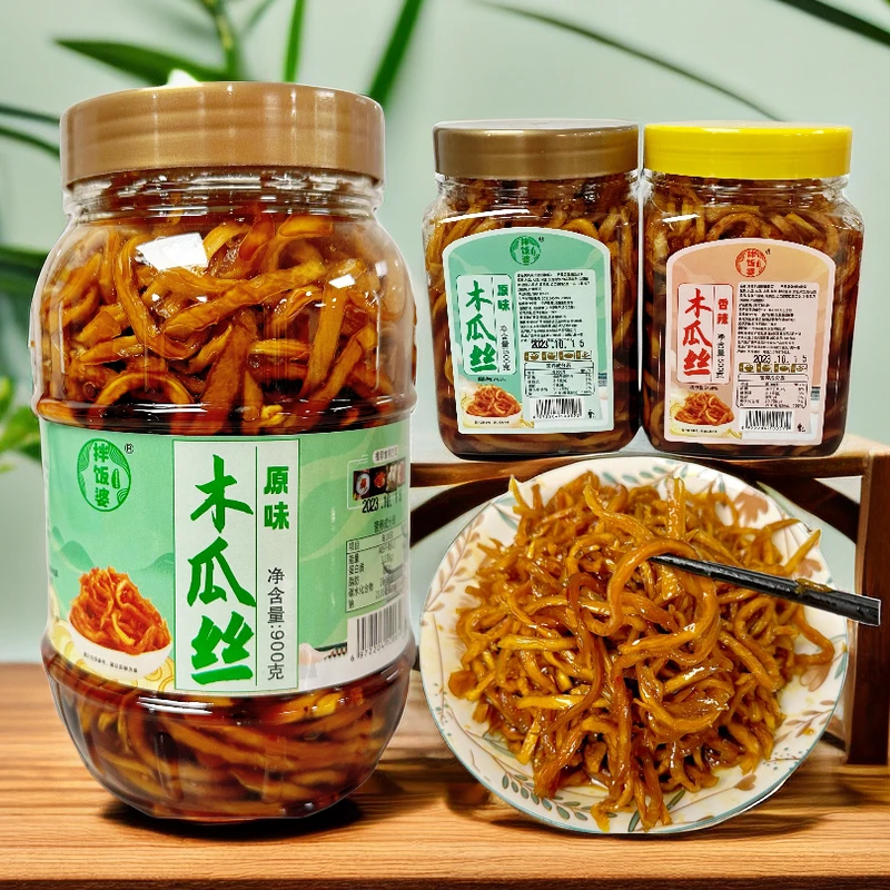 香辣丝酱菜老坛腌制开胃下饭菜即食木瓜丝香辣木瓜脆酸辣酱菜