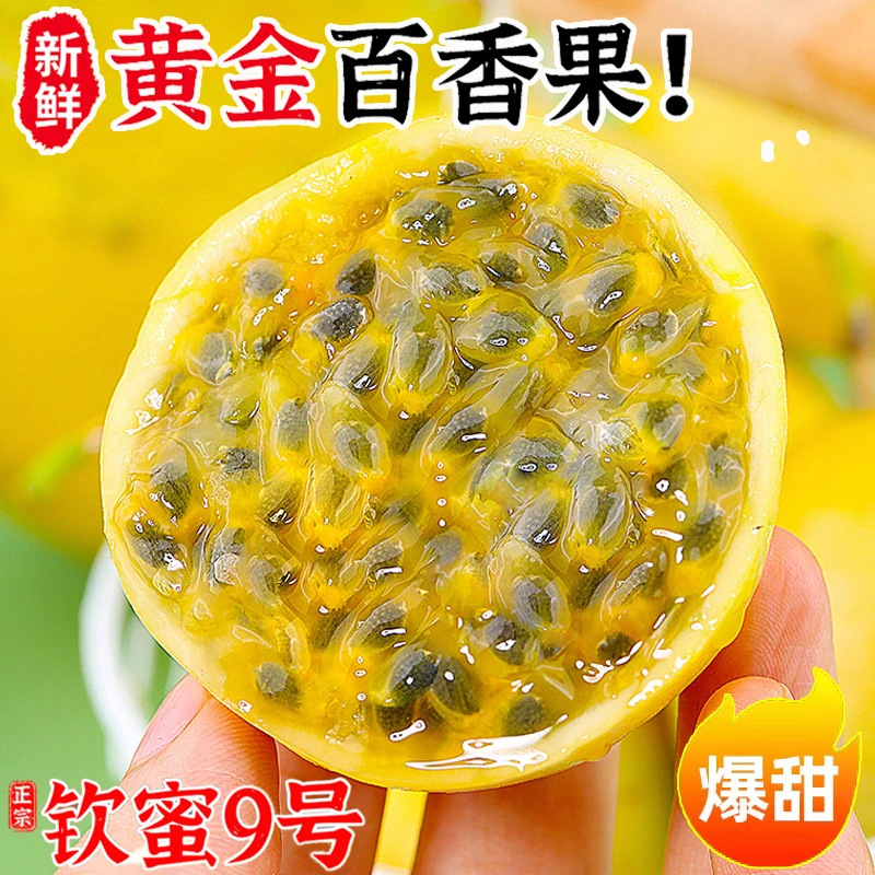 广西钦蜜9号黄金百香果1斤3斤5斤新鲜一级黄金果甜果原浆大果整箱