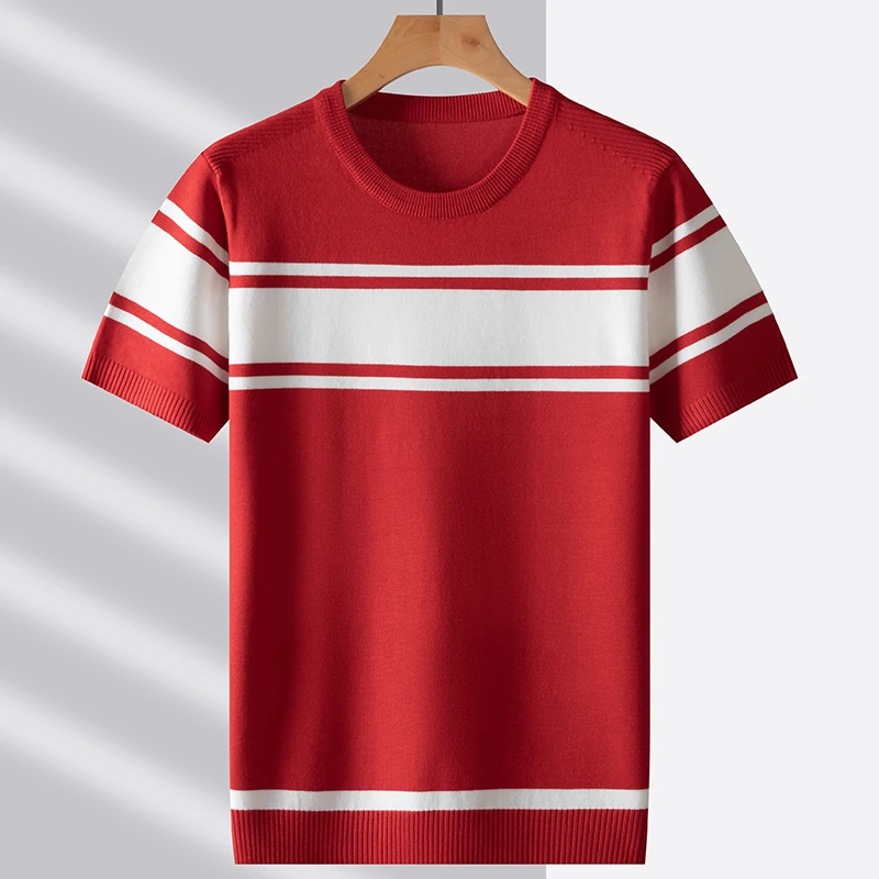 短袖毛衣男秋冬款半袖高领韩版修身潮流帅气半截袖个性打底针织衫