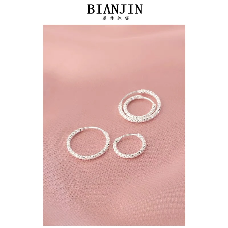 925银耳饰 HJ669 纯银满天星素圈养耳洞耳钉轻奢高级感