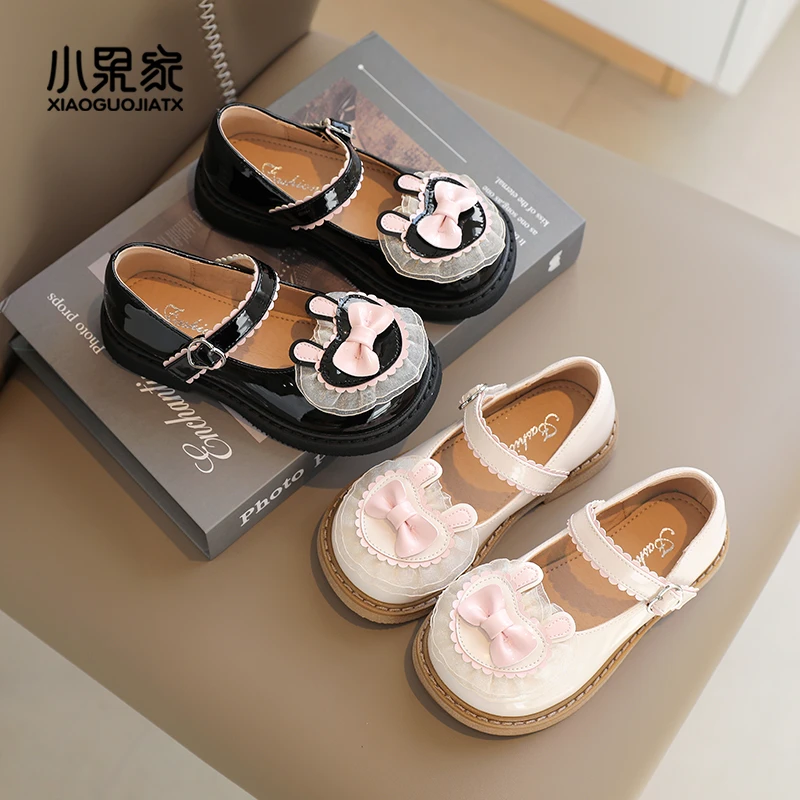 女童小皮鞋儿童公主鞋女小女孩洛丽塔童鞋春秋款单鞋软底宝宝黑色