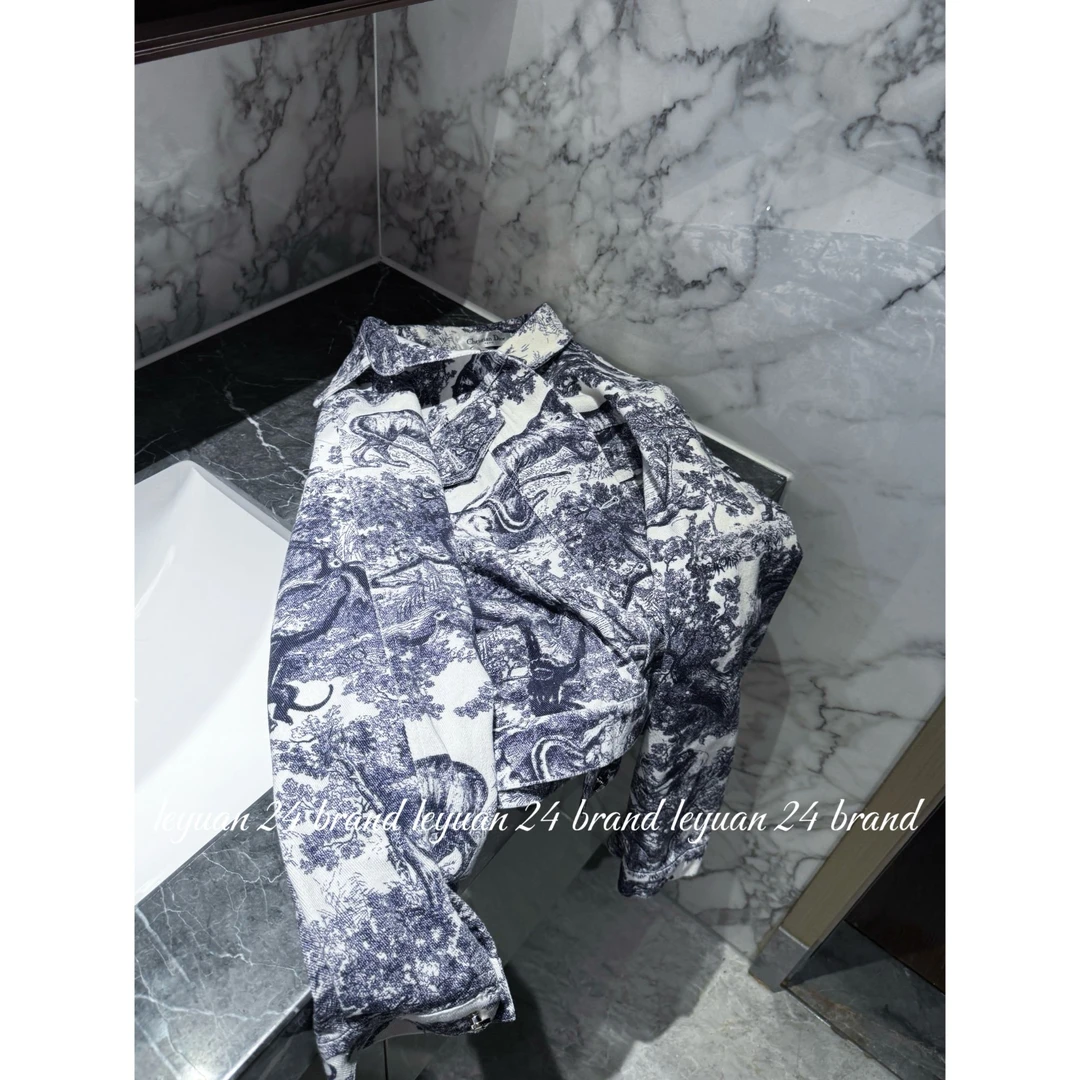 【水墨画外套】LEYUAN·外套上衣独特减龄复古水墨印花夹克牛仔外套