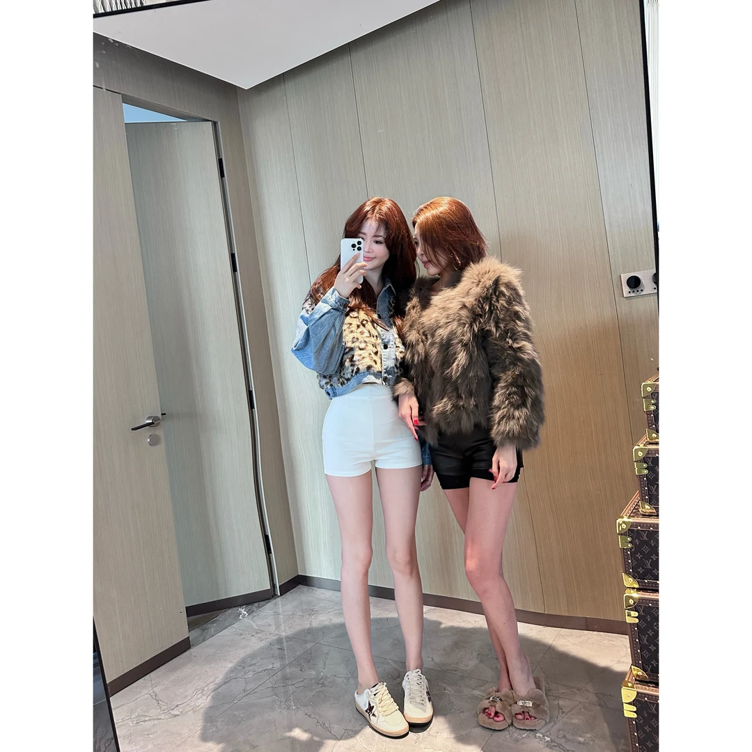 【拼接牛仔】LEYUAN·美式复古扎染毛毛拼牛仔外套百搭显瘦上衣外套