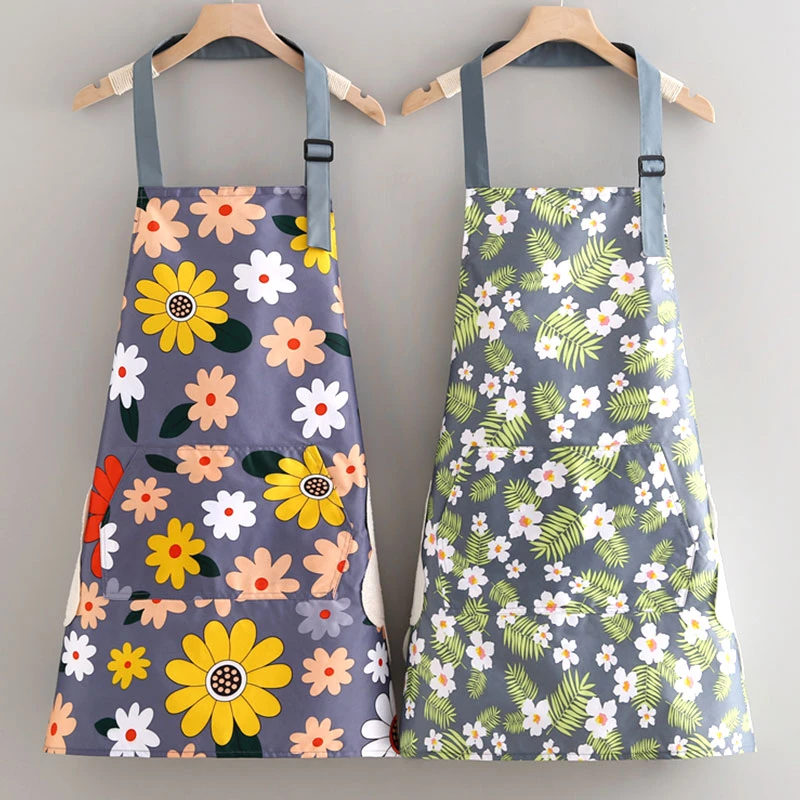 防水可调节围裙光滑耐磨厨房家用做饭洋气可爱新款夏季薄款工作服