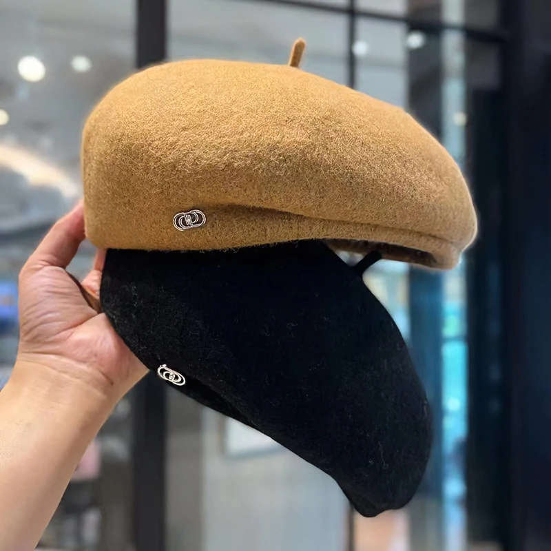 法式复古网红女秋冬季百搭蓓蕾韩版定型设计显脸小贝雷帽子