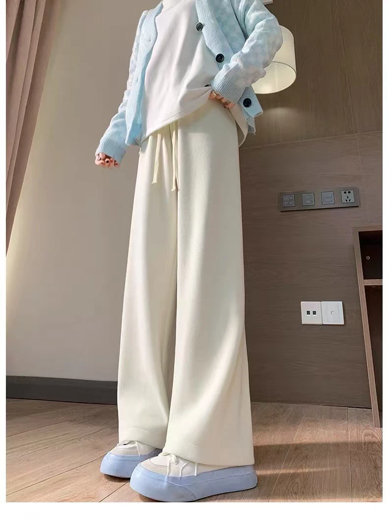 阔腿裤秋冬高腰休闲裤百搭拖地糯米裤春秋冬潮流垂感街头风加绒
